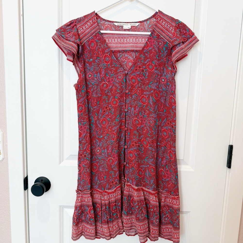 Veronica Beard Womens Boho Mini Dress Size XS Resort Travel Summer